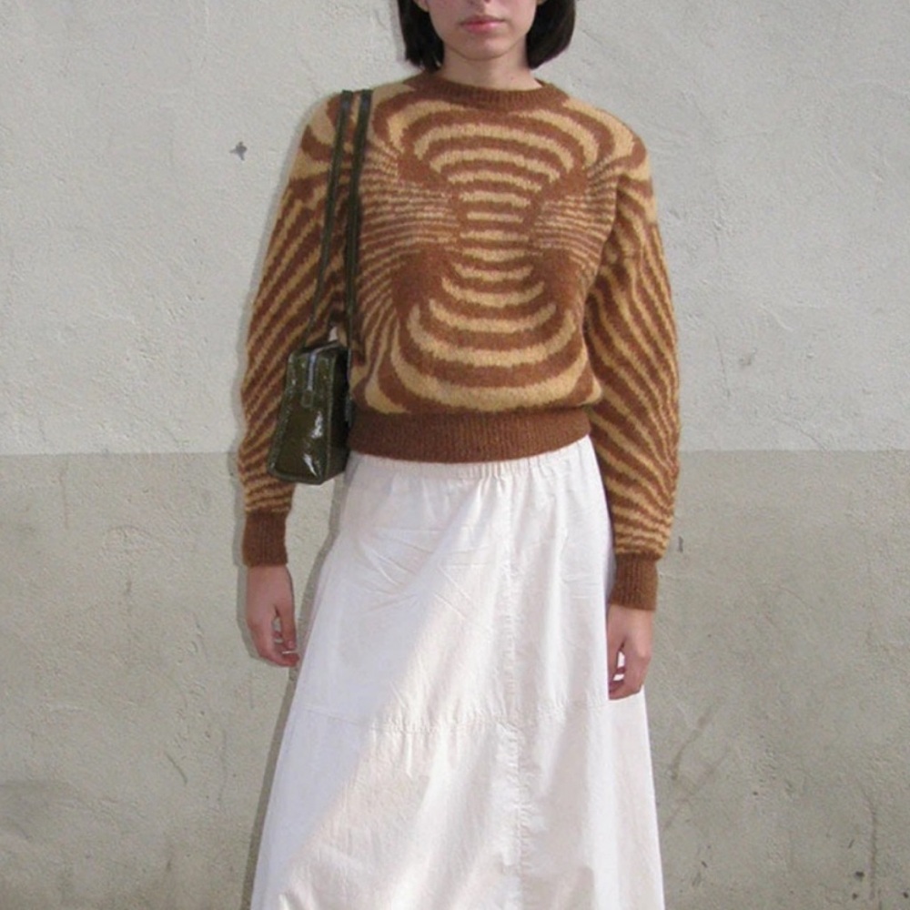 Paloma Wool Brown and Tan Crew Neck Sweater